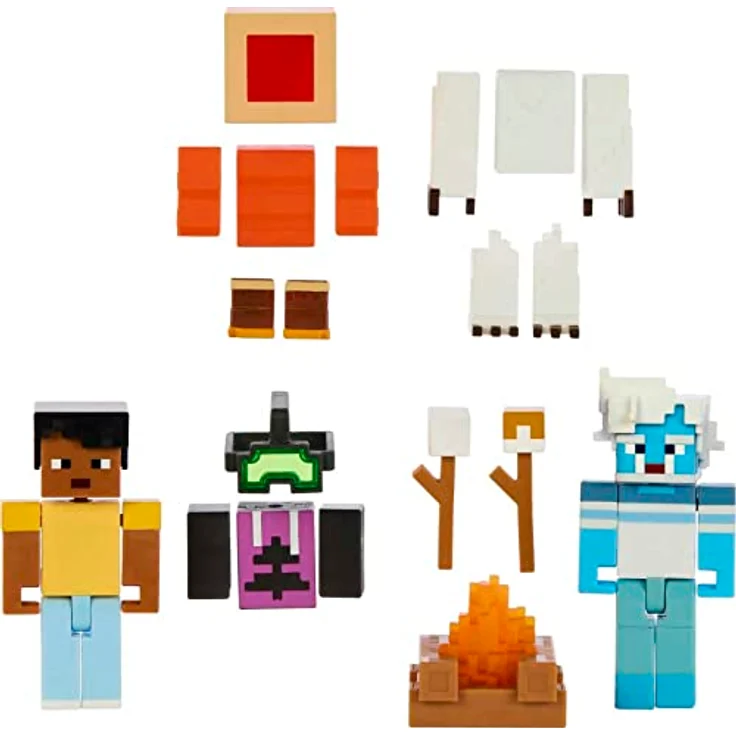 Minecraft Creator Storypack, Sammelfiguren Set mit 2 Actionfiguren und 3 DLCs für Camp Enderwood – Bild 1