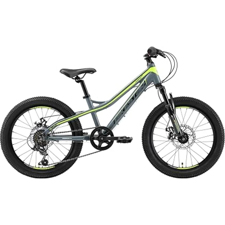 BIKESTAR Alu Mountainbike Jugendfahrrad 20 Zoll ab 6-9 Jahre Hardtail | 7 Gang Shimano Schaltung, Scheibenbremse, Federgabel | Kinder Fahrrad Grau Gelb | Risikofrei Testen – Bild 3