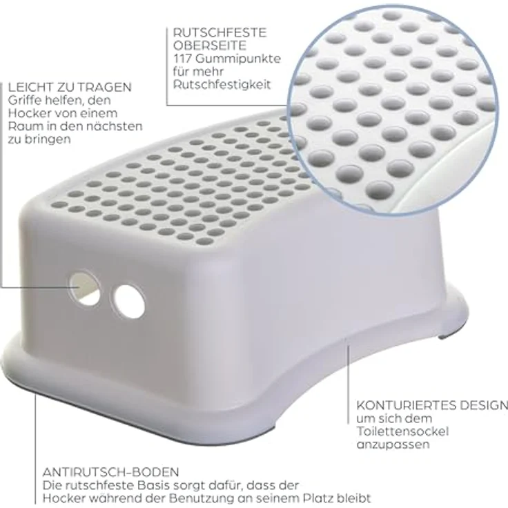 Dreambaby Baby-Toilettensitz, 2-in-1 Kindertoilettensitz mit Hocker, weiß/grau, inkl. Töpfchensitz und Tritthocker, für Kinder bis 100 kg – Bild 6