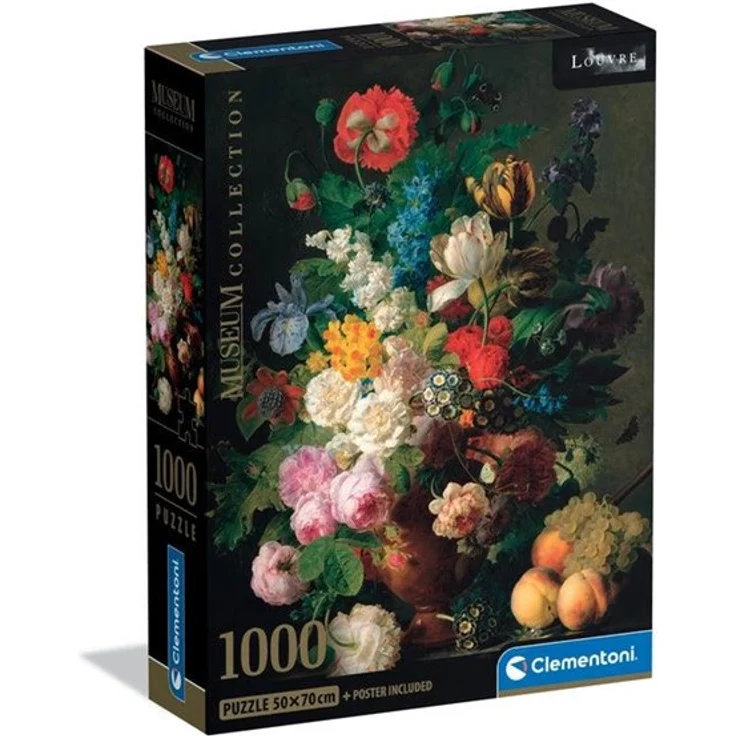 Clementoni Louvre - Jan Frans van Dael - Puzzle "Vase of Flowers, Grapes and Peaches", 1000 Teile Kunstmotiv – Bild 9