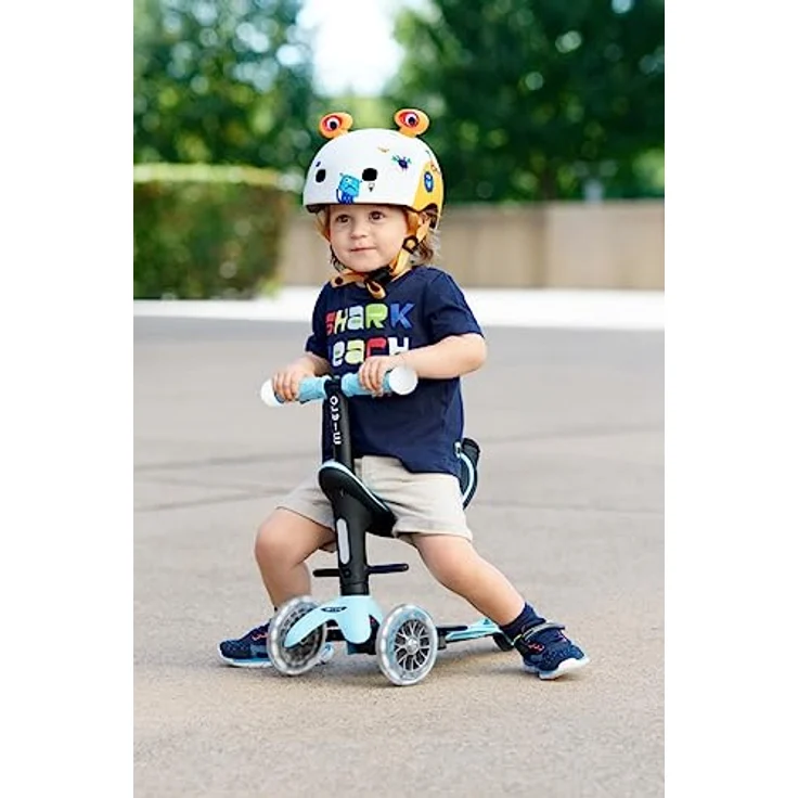 Micro Mobility Micro Mini2Grow Deluxe Magic LED Scooter aus Glasfaserverstärktem Kunststoff in Hellblau, MMD358 – Bild 5