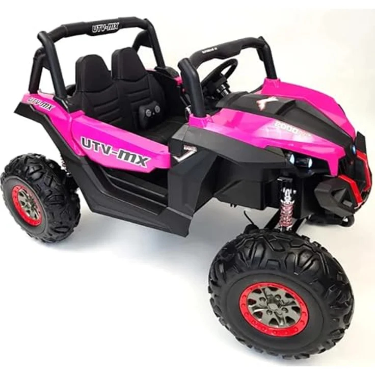 FINOOS Elektroauto für Kinder UTV-MX Buggy 24V, 2 Sitzer, 4x4 Allrad, 2x12V Batterie (Rosa) – Bild 3