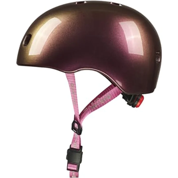 Micro Kinderfahrradhelm micro Helm neochrome, magnetischer Fidlock-Verschluss, LED-Licht, verstellbarer Drehring – Bild 2