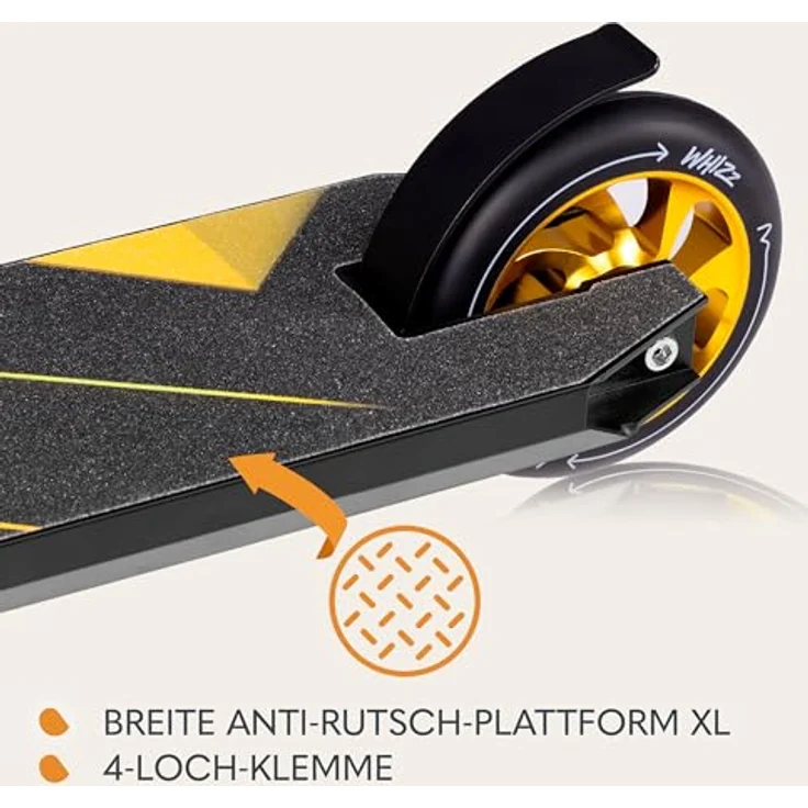 Lionelo WHIZZ Stunt Scooter, ABEC-9 Kugellager, Aluminium Deck, breiter T-Rohr Lenker, einzigartiges Design, blau – Bild 5