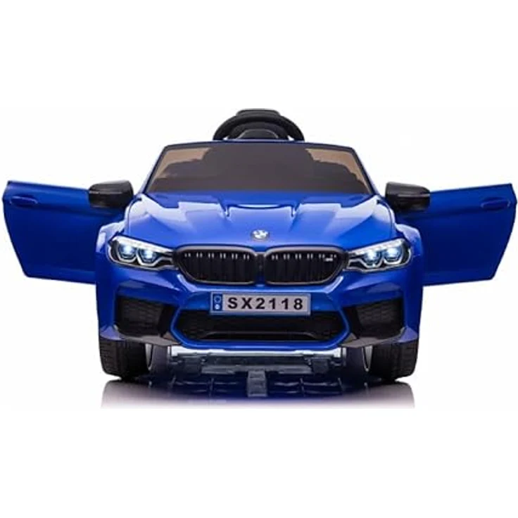 FINOOS BMW M5 Kinder Elektroauto 24V, 2,4GHz Fernbedienung, Gummireifen, Ledersitz, Musik & LED-Beleuchtung, blau, für 1-6 Jahre – Bild 3