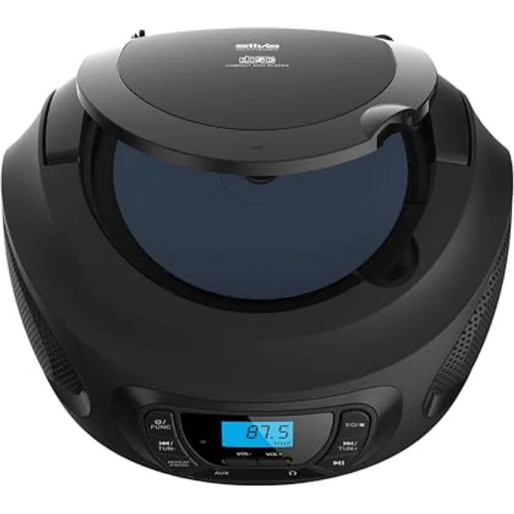 Silva Schneider PCD 25.1 – Tragbarer CD-Player mit UKW-PLL Radio, 30 Senderspeicher, AUX-In & Kopfhöreranschluss – Schwarz – Bild 4