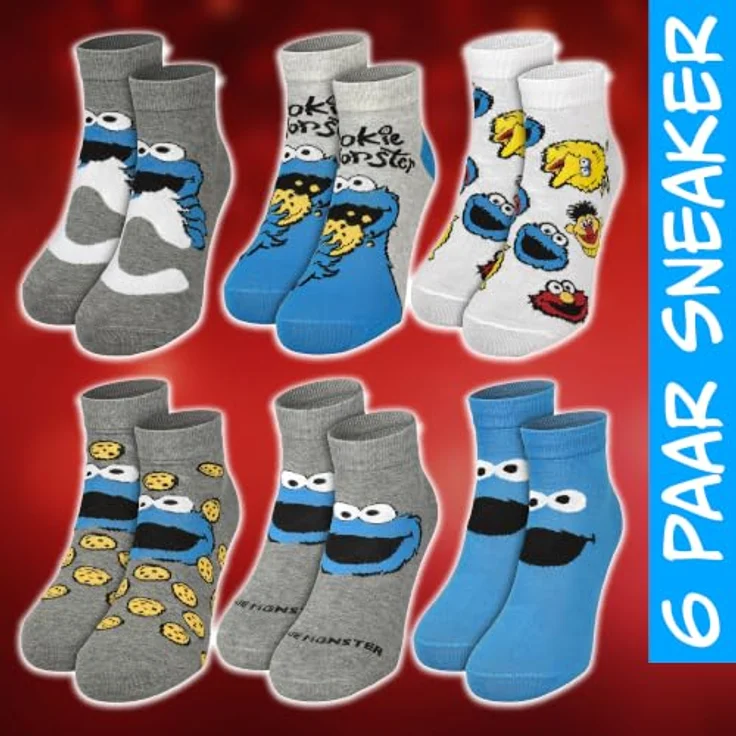 United Labels Sesamstraße Adventskalender, 12 Paar Socken für Herren in Größe 40-45, Mehrfarbig, Sneakers und lange Socken – Bild 6