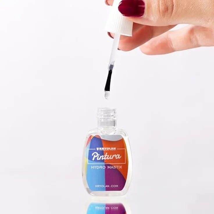 Kryolan Pintura Hydro Mastix Hautkleber, wasserlöslicher Hautkleber in 12 ml Pinselflasche - ideal für Party, Karneval, Halloween und Make-up Artists – Bild 4
