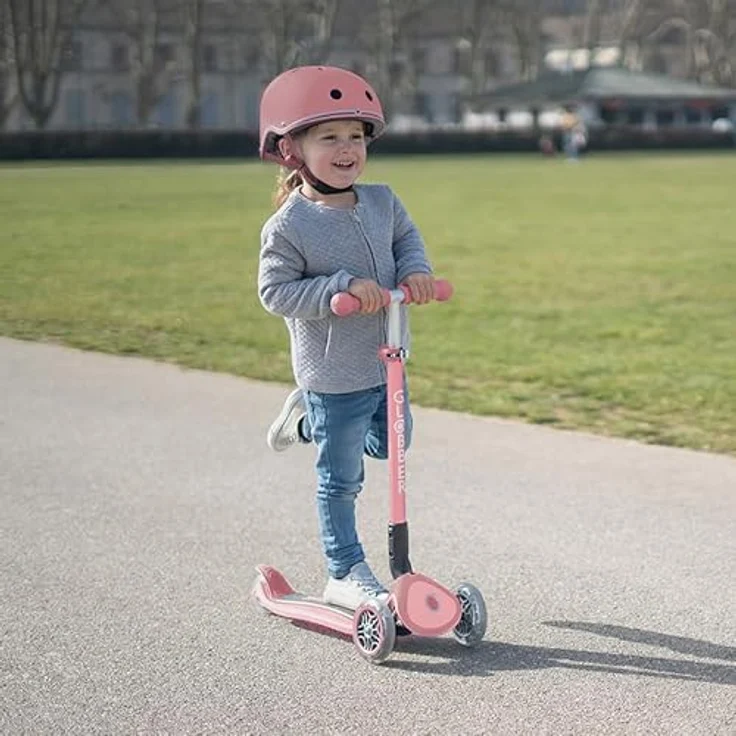Globber Primo Foldable Plus Light - 3 Wheels Scooter, LED Räder, Pastelrosa-Pink – Bild 2