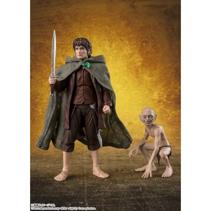 Bandai Tamashii Nations S.H. Figuarts Frodo Beutlin & Gollum, bewegliche Actionfiguren aus 'Der Herr der Ringe', 6 cm und 12 cm, mit Zubehörteilen in Fensterbox – Bild 2