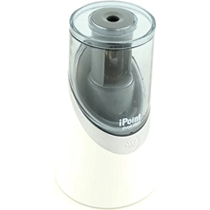 WESTCOTT iPoint Evolution Anspitzer, batteriebetrieben für Stifte bis 8 mm Ø, weiß, großer Auffangbehälter, automatische Spitzfunktion, Titannitrid beschichtete Klingen – Bild 5