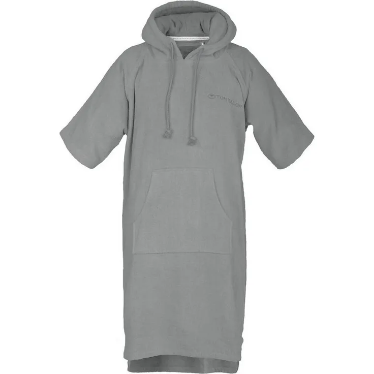 TOM TAILOR Bademantel Surfponcho mit Kapuze, S/M, Baumwolle, Unisex, Logostickerei, Bauchtasche