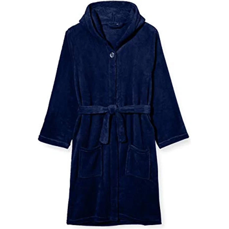 Playshoes Fleece-Bademantel uni marine – Bild 2