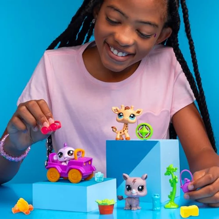 Littlest Pet Shop Safari Play PK, Spielfigurenset für kreative Dschungelgeschichten mit detailgetreuen Figuren – Bild 4
