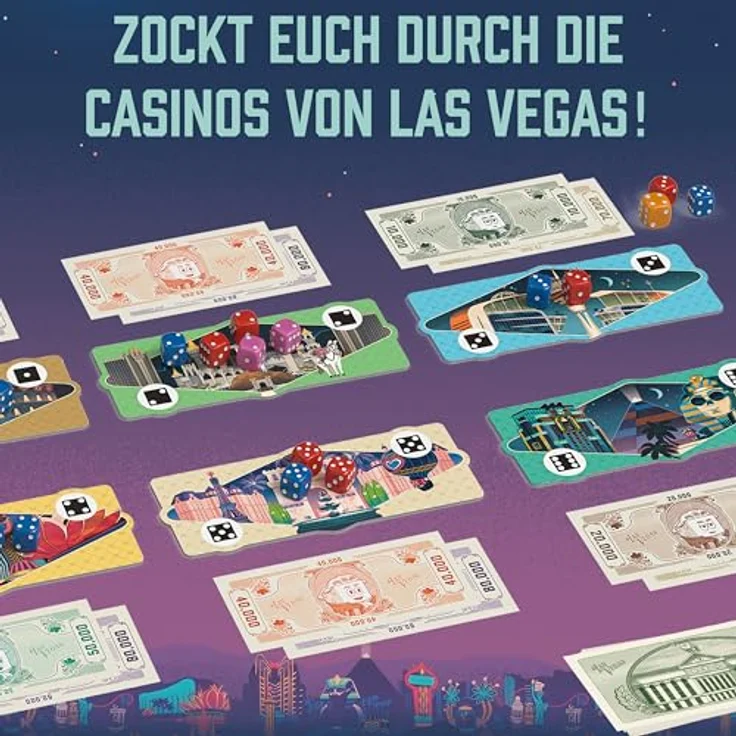 Ravensburger 24903 - Las Vegas - Taktisches Würfelspiel für 2-5 Spieler, ab 8 Jahren, mit Erweiterungsmodulen "Biggys" und "Bandit" in handlichem Format – Bild 4