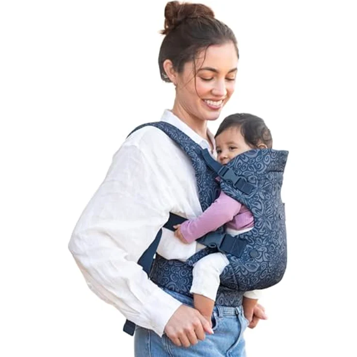 Infantino BKids Babytrage Flip Advanced - Navy Floral, 4-in-1 Trage ab Geburt (3,6 - 14,5 kg), ergonomisch und pflegeleicht – Bild 1