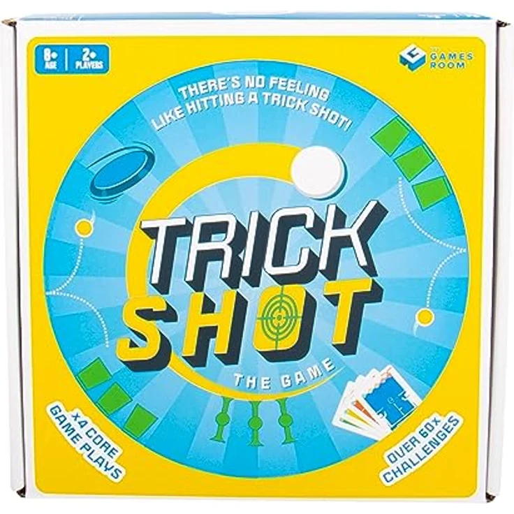 Fizz Creations Trick Shot, Brettspiel mit 80 Trick Shot Karten und Zubehör, kreativ und herausfordernd – Bild 7