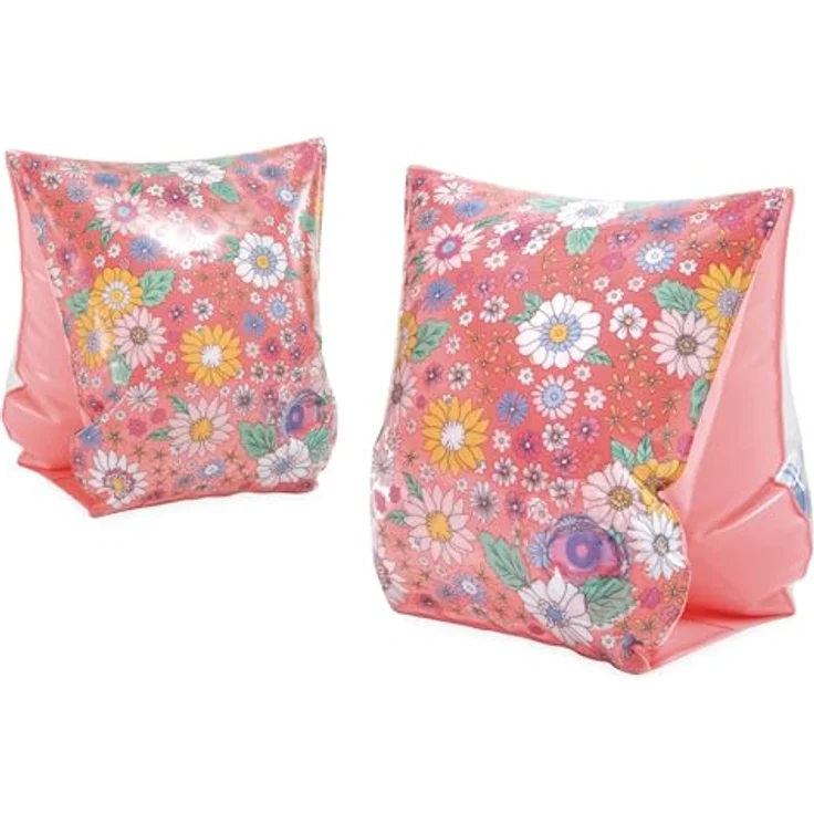 Intex 56669 Schwimmflügel für Kinder, 3-6 Jahre, 23 x 15 cm, robustes Vinyl, 2 Luftkammern, Blumenmuster für Pool und Strand – Bild 1