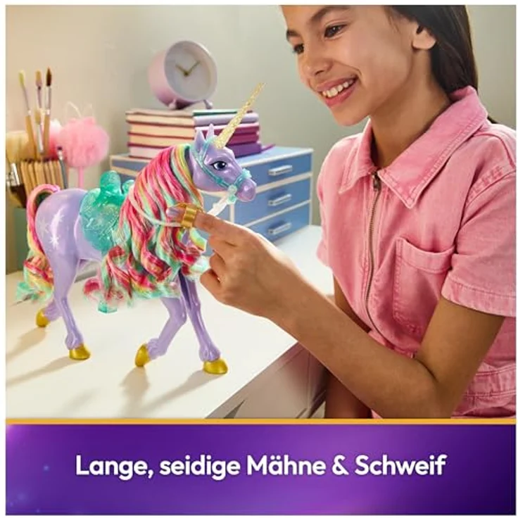 Amigo Spiel Freizeit GmbH Unicorn Academy Fashion Unicorn Wildstar, 28 cm Sammelfigur mit metallischen Light-Magic-Markierungen und abnehmbarem Zubehör – Bild 3