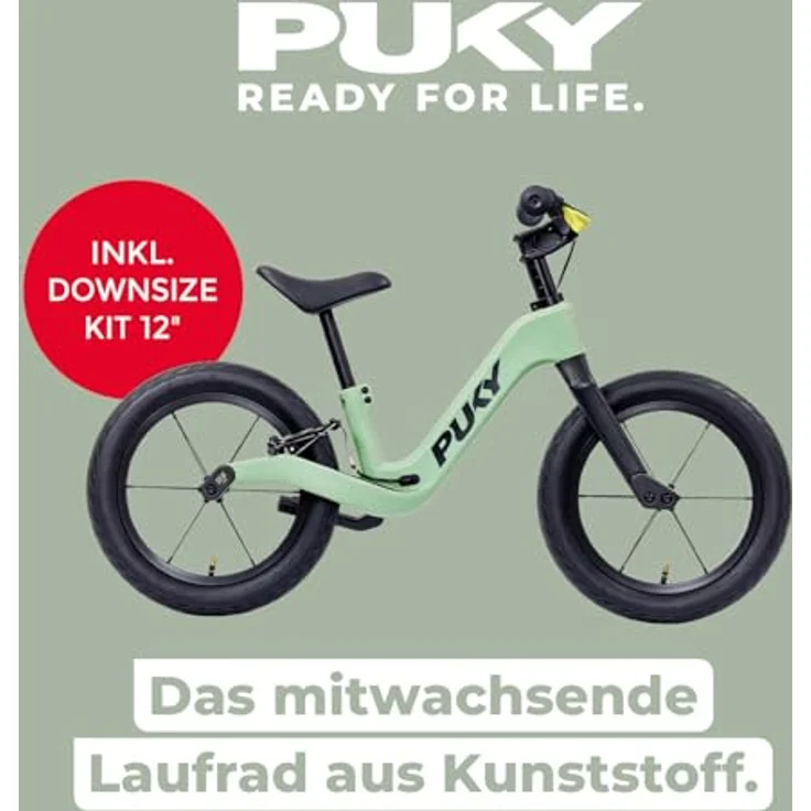 PUKY Next Set 12” & 14" Green/Black, Mitwachsendes Laufrad für 2-6 Jahre, Kinderlaufrad mit Bremse, Höhenverstellbar, FlipChip Räder – Bild 2