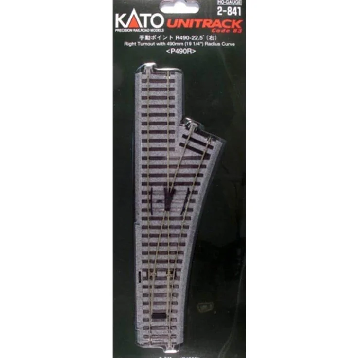 Kato H0 Weiche manuell, rechts 246 mm mit R490-22.5° Kurve (Spur H0)