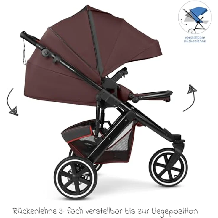 ABC Design Sportbuggy Salsa 5 Run, Robuster Jogger mit Luftreifen und großem Sonnendach, Coal – Bild 5