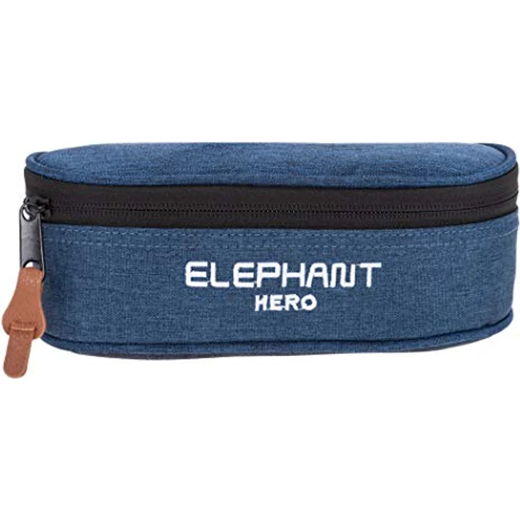 Elephant Federmäppchen Box Hero Signature 12727, formstabil mit Reißverschluss, Two Tone Blue (blau), 22x7x10 cm – Bild 3