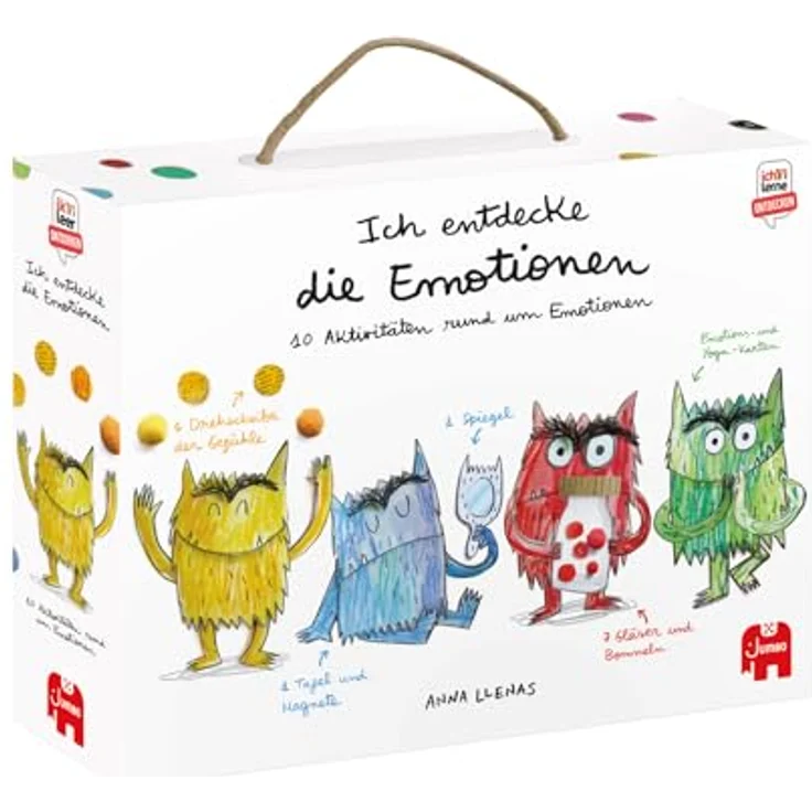Jumbo Spiele Ich entdecke die Emotionen, Lernspiel mit 24 Karten, Emotionen-Drehscheibe, Spiegel und Magnettafel – Bild 6