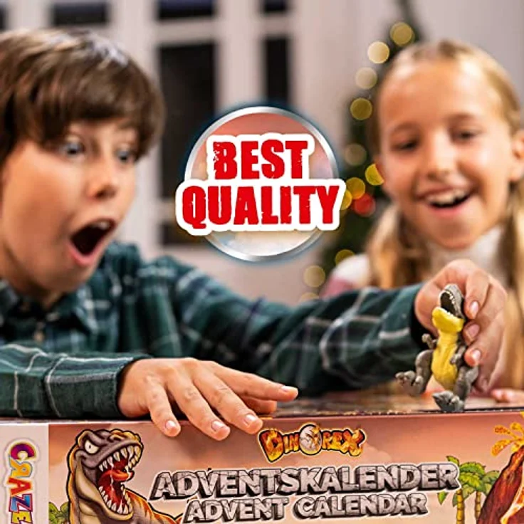 CRAZE Dinosaurier Adventskalender 2022 Kinder DINOREX - Playset Dino Spielzeug und Spielset mit Vulkan und Lava, Spielzeug Weihnachtskalender Kinder - 39908 – Bild 3