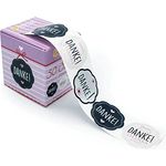 AVERY Zweckform 56856 Danke Aufkleber 50 Stück (Ø38mm, Etiketten, für Hochzeit, Geburtstag, Dankeskarten, Einladungen, Grußkarten, Geschenkaufkleber, Geburtstag, Danke Sticker) auf Rolle