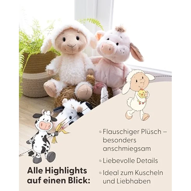 NICI Kuscheltier Schwein Pigwick, 22cm rosa, weiches Plüschtier und Glücksbringer, ideales Geschenk für Kinder & Erwachsene - 62252 – Bild 3