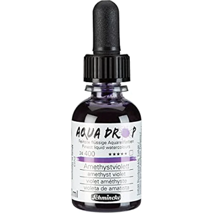 Schmincke AQUA DROP Aquarellfarbe, pigmentbasiert, Amethystviolett, 30 ml Pipettenflasche, hoch lichtecht für Urban Sketching und Handlettering – Bild 1