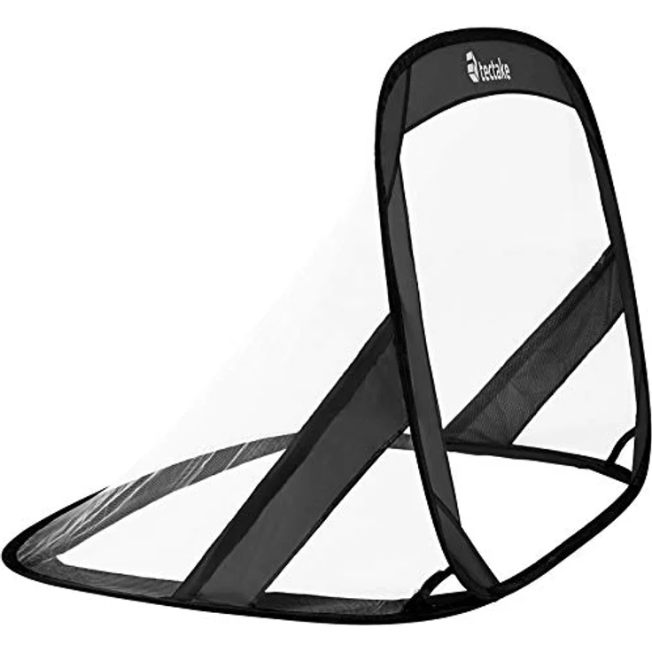 tectake 2er Set Fußballtore, Mini Pop-Up selbstentfaltend, für Kinder & Erwachsene, Tor für den Garten, inkl. Tragetasche (Schwarz | Nr. 403113) – Bild 3