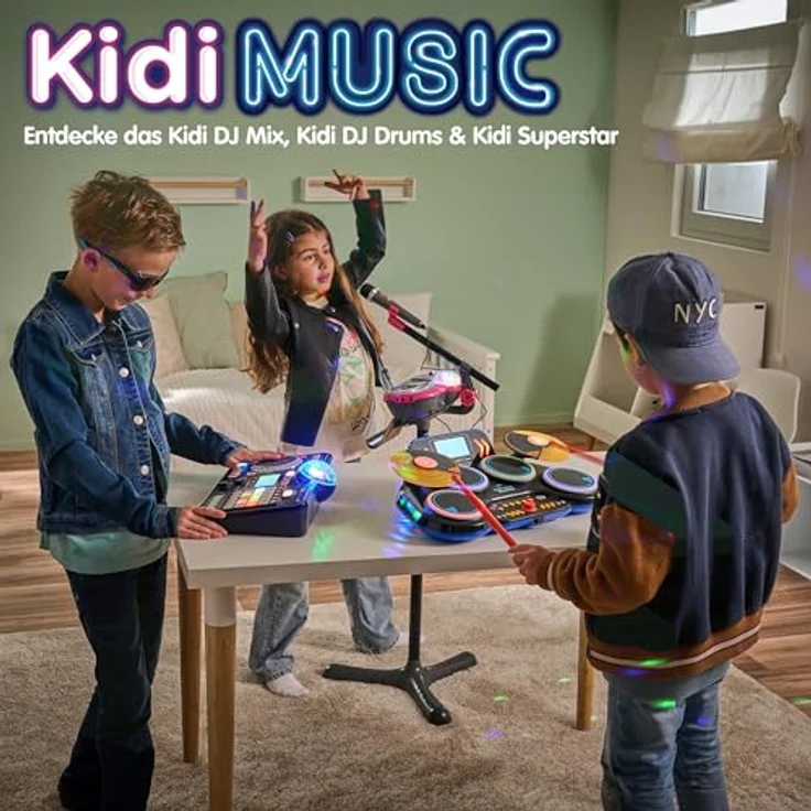 Vtech® Kidi DJ Mix, Spielzeug-Musikinstrument in pink mit Bluetooth-Funktion, 10-in-1, integriertes Mikrofon und Discolicht – Bild 6