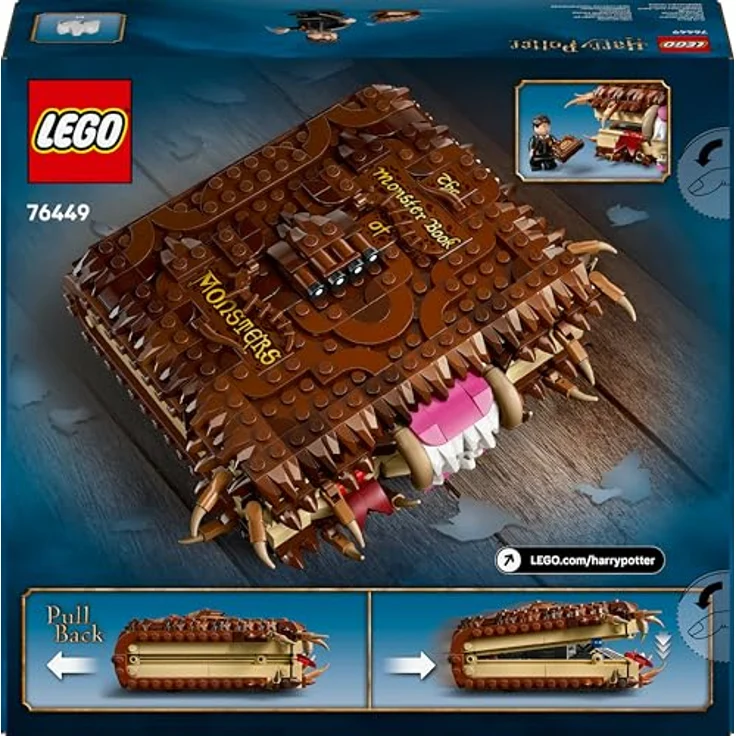 LEGO Harry Potter™ 76449 Beißendes Monsterbuch der Monster Bausatz, 518 Teile, interaktives Spielzeug mit Rückziehfunktion, Mehrfarbig – Bild 12