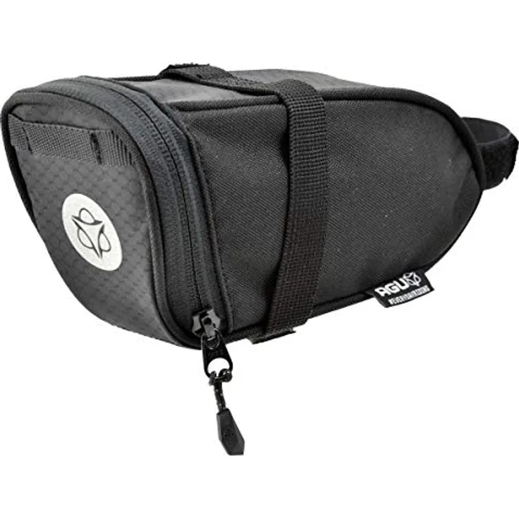 AGU Performance DWR Satteltasche Fahrrad, 0.7L Fahrrad Satteltasche, Wasserabweisend, Reflektierend, 100% Recyceltes Polyester - Schwarz