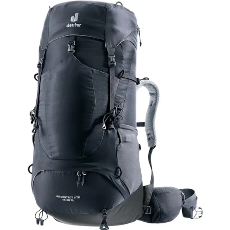 deuter AIRCONTACT LITE 45 + 10 SL, Leichter Trekkingrucksack mit VariQuick-System und optimaler Lastenverteilung, schwarz – Bild 1