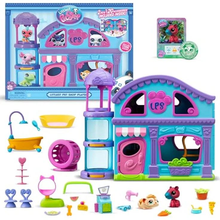 Littlest Pet Shop Spielset LPS Gen 7, mit 2 Haustieren (#116 Hamster, exklusive #115 Capybara) und 20 Zubehörteilen, ab 4 Jahren, tragbar und verstaubar, inkl. Sammelkarte und virtuellem Spielerlebnis – Bild 1