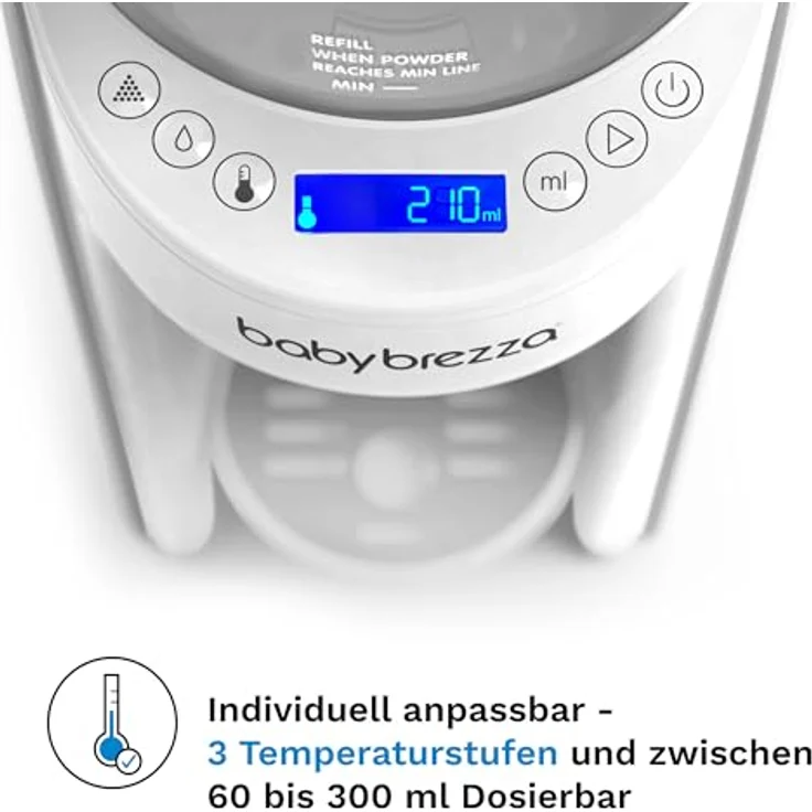 Baby Brezza Formula Pro Advanced, Babynahrungszubereiter mit automatischer Mischtechnologie, 3 Temperatureinstellungen und 60-300 ml Portionierung, BPA-frei – Bild 3
