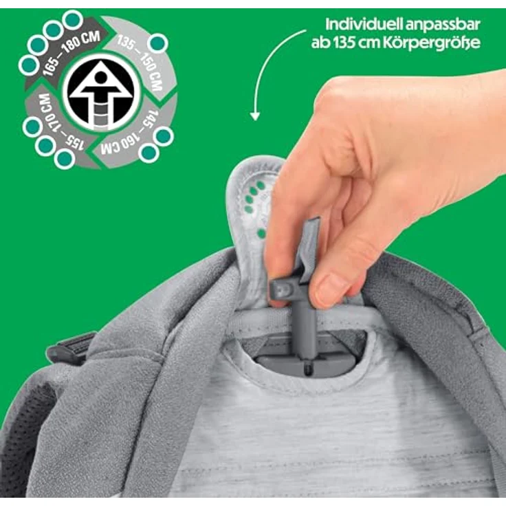 Coocazoo Schulrucksack Mate „Mixed Silver Dust”, ergonomischer & anpassbarer Tornister, höhen- & größenverstellbar, mit Brust- und Hüftgurt, grau, 30 Liter Volumen – Bild 5