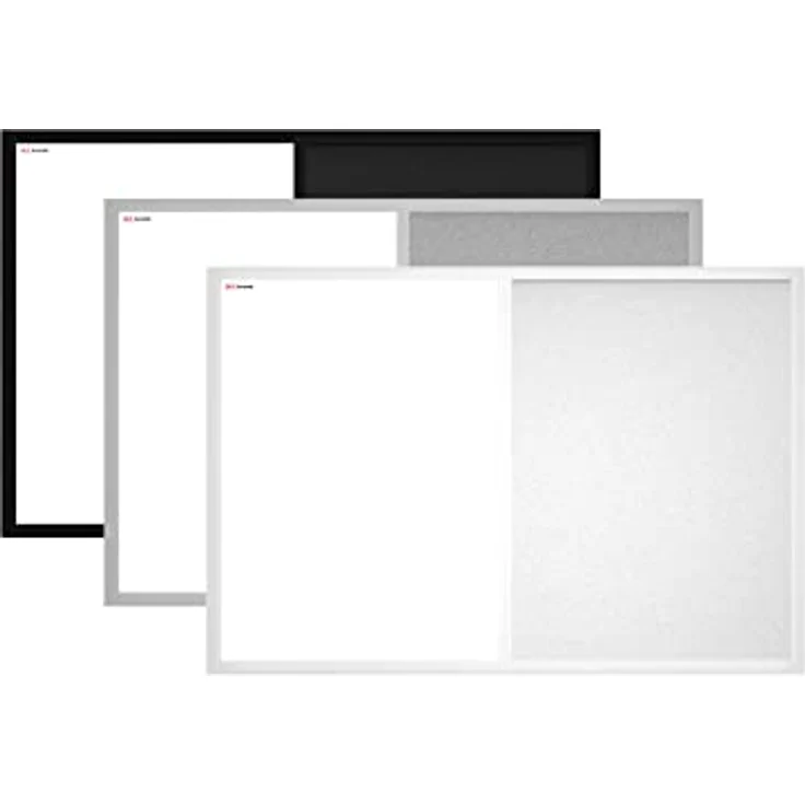 ALLboards Kombitafel, Kork grau / magnetisch weiß, eleganter Holzrahmen grau lackiert, 2-in-1 Maltafel – Bild 6