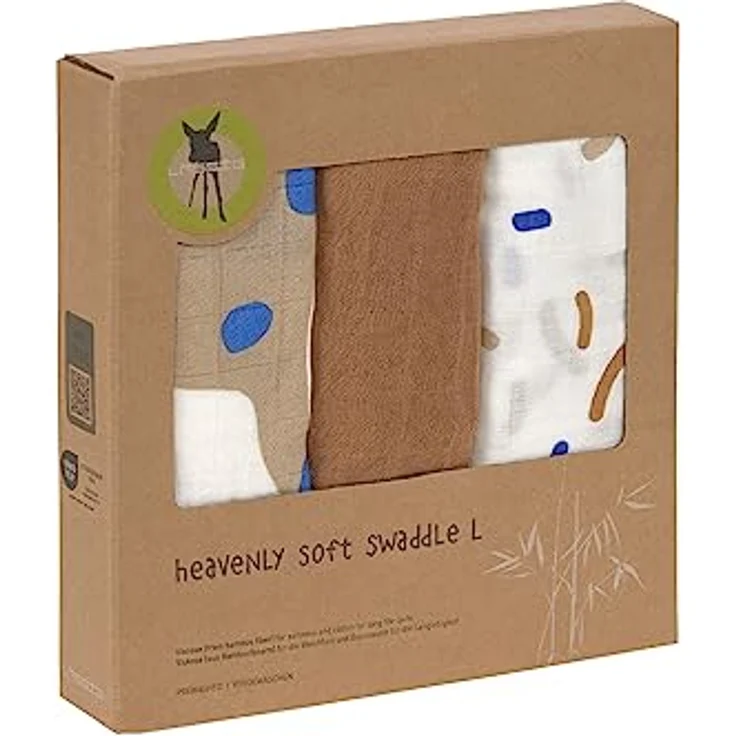 LÄSSIG Baby Mulltuch Spucktuch Puckdecke 3er Set Baumwolle 80 x 80 cm/ Heavenly soft Swaddle L Little Mateys Dog – Bild 5