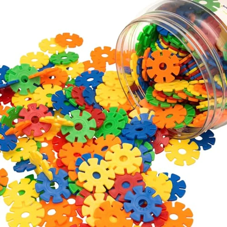 Smart Planet 400 Steckblumen in Dose - Schneeflocken zum Stecken 3,3 cm - Kinder Spielzeug - Lernspielzeug - Steckbausteine Stecksteine ab 3 Jahren – Bild 2
