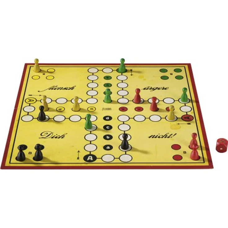 Schmidt Spiele 49079 - Mensch ärgere Dich Nicht Remake, Brettspiel mit bewährten Holzstäbchen und farbenfrohem Design – Bild 2