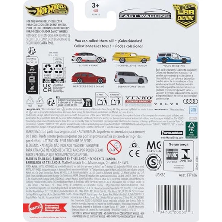Hot Wheels Premium Car Culture Volvo 850 Kombi, Druckguss Modellfahrzeug 1:64 mit Real Riders Reifen – Bild 2