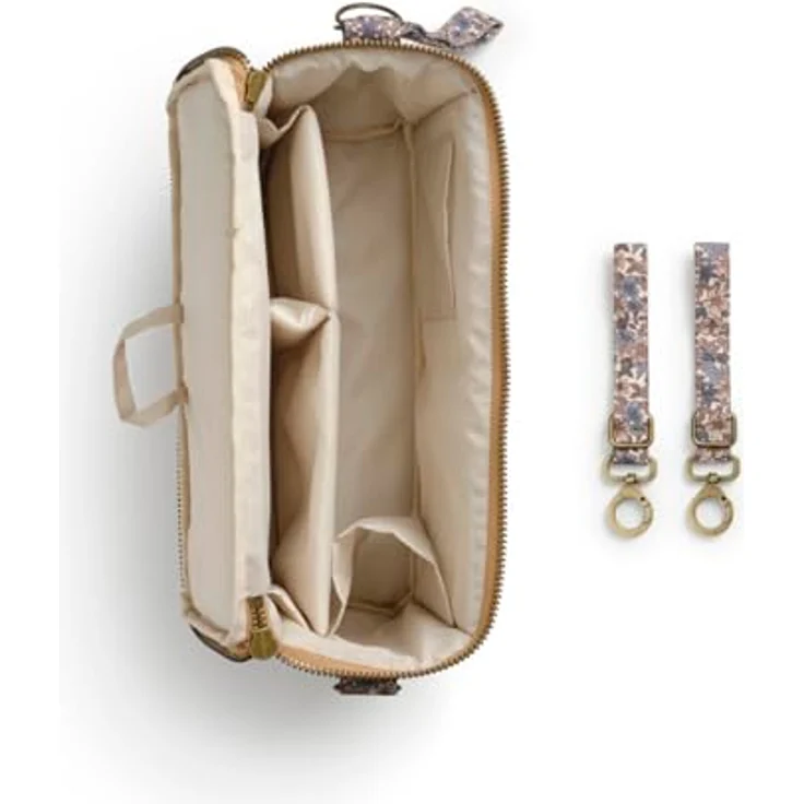 Elodie Kinderwagen Organizer Blue Garden, mit Reißverschluss und mehreren Fächern für Babyzubehör – Bild 4