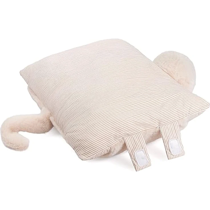 BRUBAKER Kuscheltier Katze - 2 in 1 Kuschelkissen 40 x 30 cm, Beige/Braun, Polyester, für Kinder und Erwachsene geeignet – Bild 4