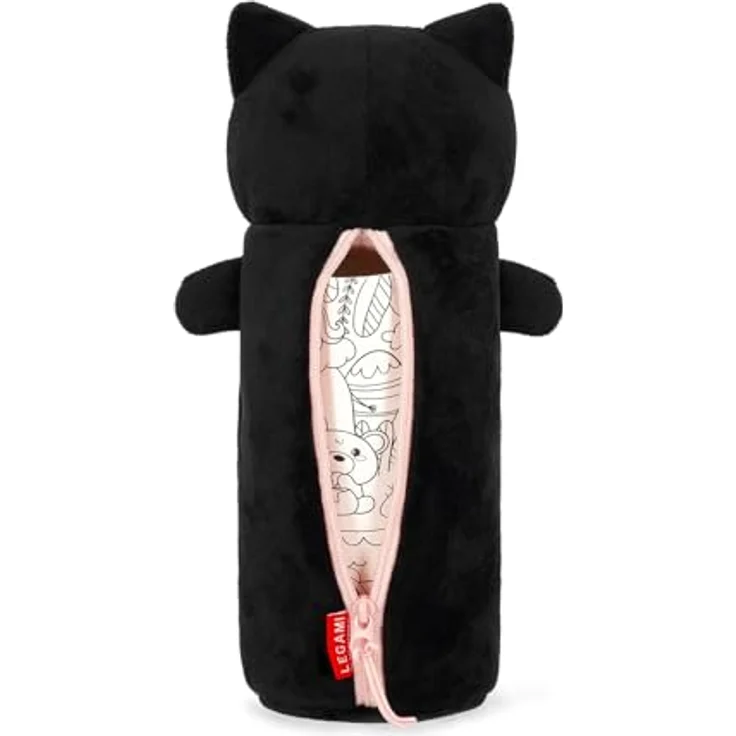 Legami Federmäppchen Super Soft, Kitty-Motiv, 100% Polyester, mit Malvorlage, L 24,5 cm – Bild 2