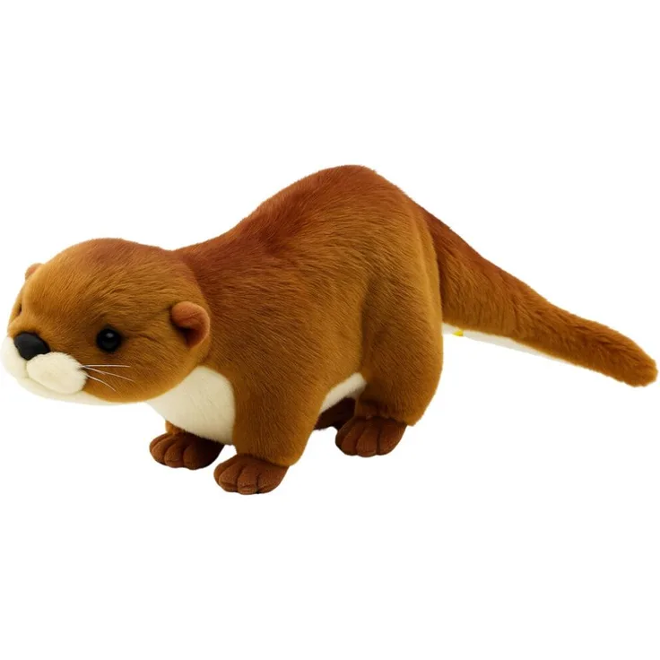 Leantoys Huggable Otter, Plüsch Maskottchen in Weiß-Braun, 50 cm