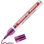 edding 3000 Permanentmarker - rotviolett (lila) - 1 Stift - Rund-Spitze 1,5-3 mm - schnell trocknender Permanent Marker - wasserfest wischfest - für Karton Kunststoff Holz Metall - Universalmarker